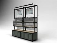 Chain Store Metal Supermarket Display Fixtures / Gondola Grocery Store Shelving For Food