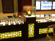 Glass LED Light Jade Display Jewelry Store Showcases Different Material Available