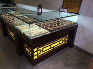 Glass LED Light Jade Display Jewelry Store Showcases Different Material Available