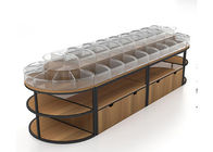 Elliptic Shape Food Store Shelving Candy Store Display Cases Two Layers
