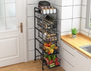 Drawer Type Multi Layer Kitchen Shelf With 4 Tier Shelving Unit