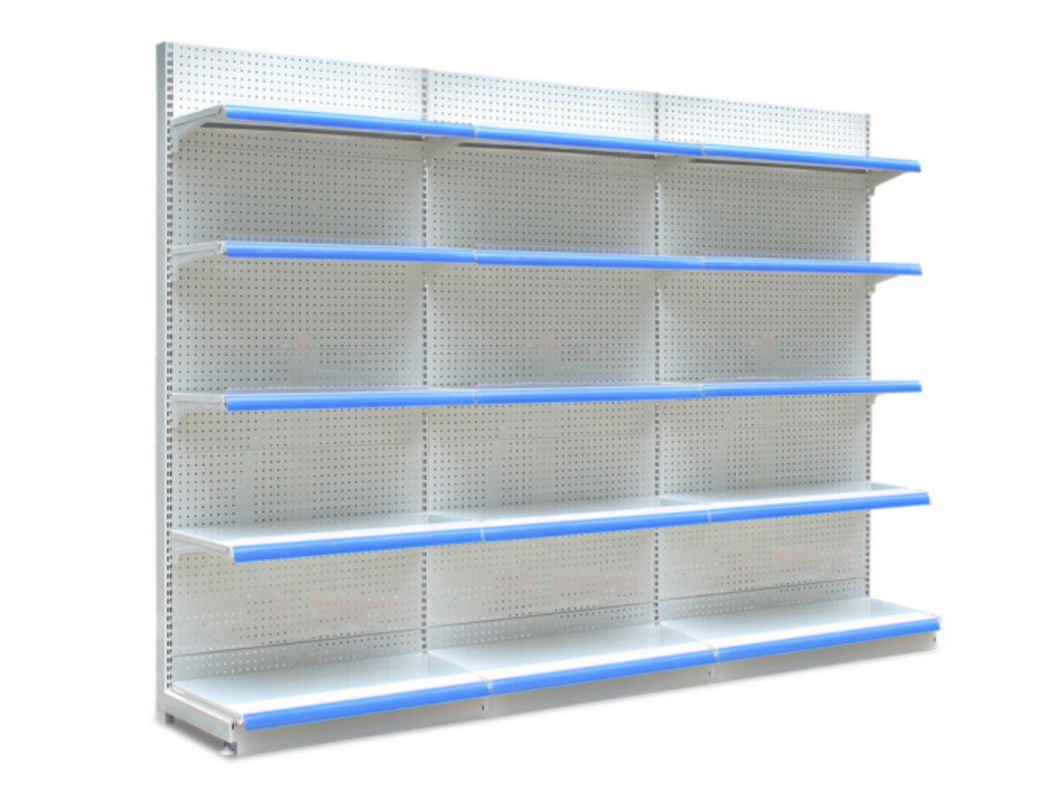 Wall Mounted Supermarket Display Shelving Single Sided Gondola Shelving