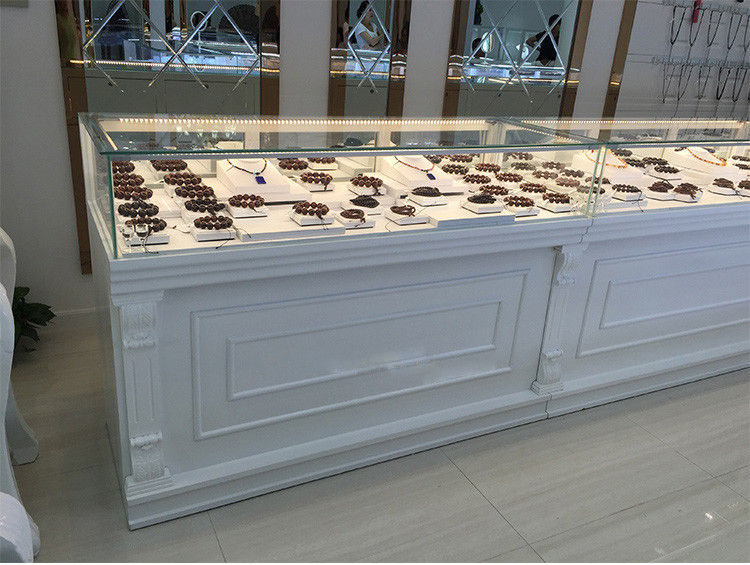 White Color Jewelry Store Showcases Jewellery Display Cabinets Oem
