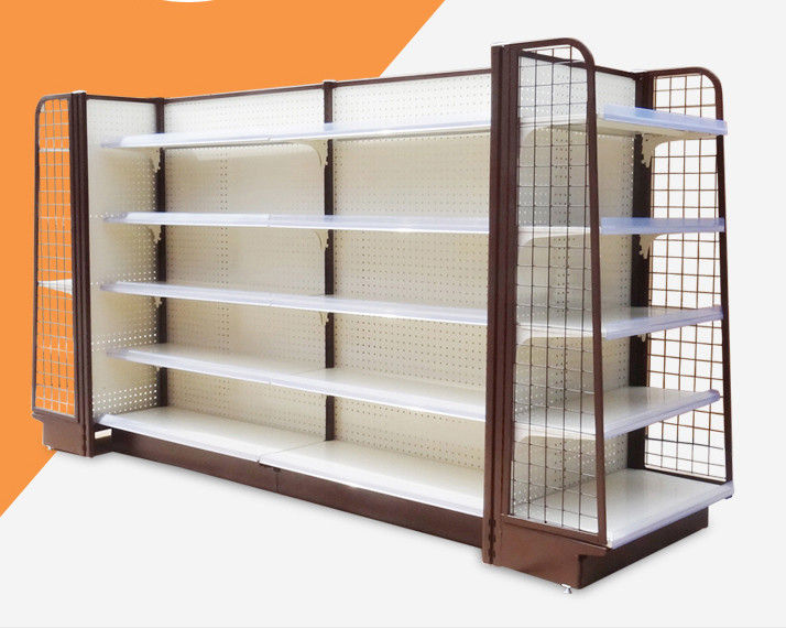 Anti Rust Convenience Store Shelving Units / Supermarket Display Racks