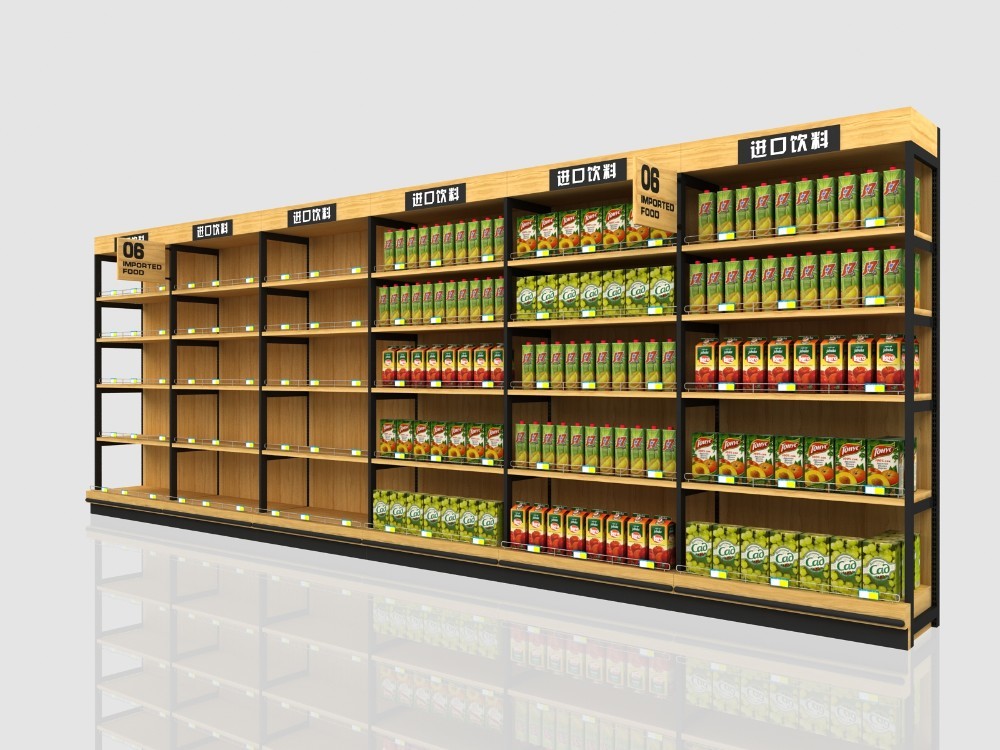 Chain Store Metal Supermarket Display Fixtures / Gondola Grocery Store