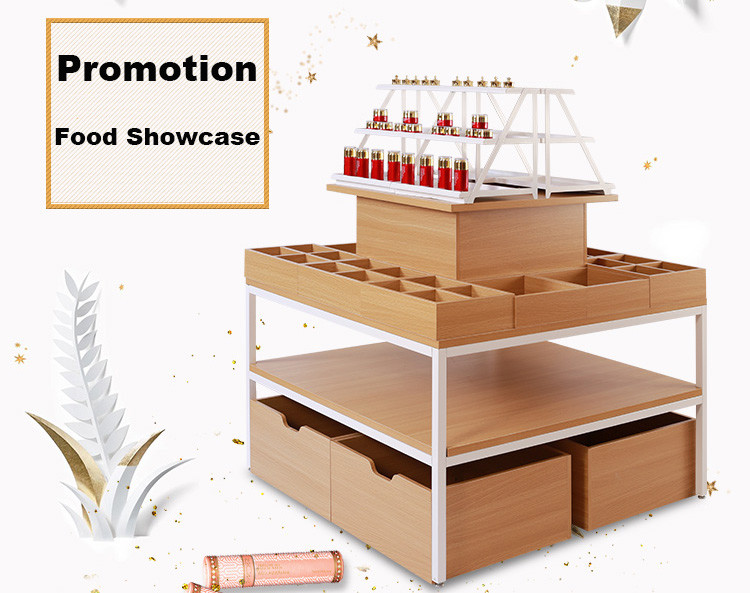 Modern Style Food Store Shelving Shop Display Tables 1000*1000*1350mm