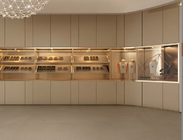 Fashion Boutique Jewellery Display Showcase Curved Shape Jewelry Display Cabinet