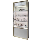 Golden Luxury Cosmetic Display Cabinet 4 Layers With Acctrative Advertising Light Box Cosmetic Display Stand