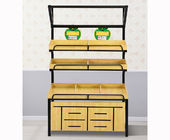 Yellow Color Fruit And Vegetables Display Units Racks For Grocery Shop