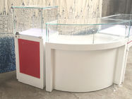 1350mm Lighted Glass Jewelry Showcase Round Corner Design With Locking