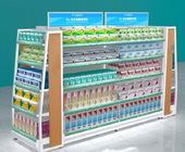 Blue Pharmacy Display Shelves Pharmacy Storage Racks With Double / Single Side