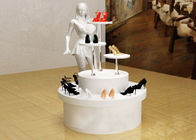 Square / Round Shape Shop Display Shelving White Color For Shoes Bags