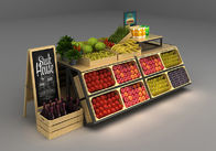 Attractive Wooden Shop Display Shelving Fruit And Vegetable Display Stand