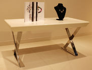 Wooden Cosmetic Display Table / Jewelry Display Desk With Glass Surface