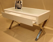Wooden Cosmetic Display Table / Jewelry Display Desk With Glass Surface