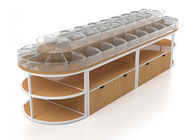 Elliptic Shape Food Store Shelving Candy Store Display Cases Two Layers