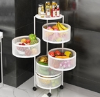 Carbon steel Round Rotatable Multi Layer Kitchen Shelf For Fruit Vegetable
