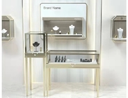 Commercial Jewelry Store Showcases Wall Hung Type Champagne Golden
