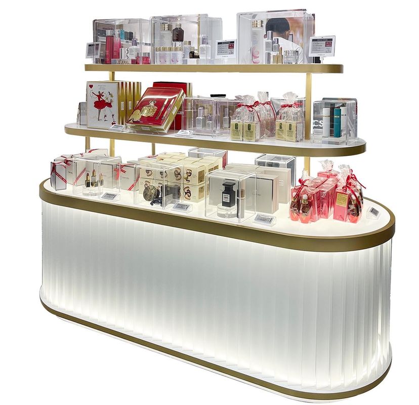 Creative Multi Level Acrylic Cosmetic Display Oval Glowing Shop