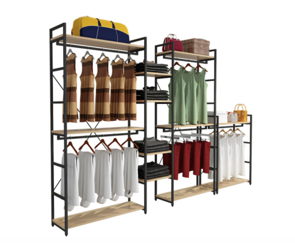Modern Style Clothing Shop Display Racks Wall Mounted Clothing Rack For