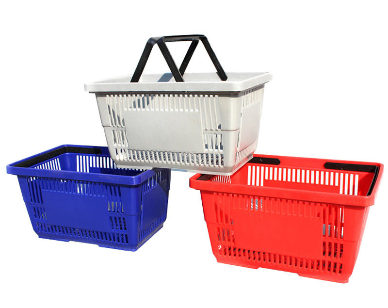 Multi Colors Supermarket Shopping Baskets / Plastic Shopping Baskets