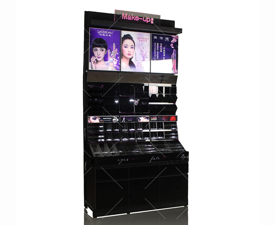 Fashionable Cosmetic Display Shelves Lipstick Display Holder With Bright Surface