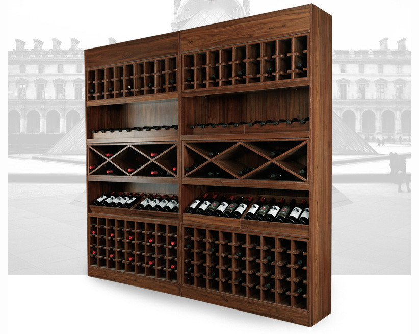 Solid Wood Wine Storage Racks Showcase, Wine Shelving Commercial