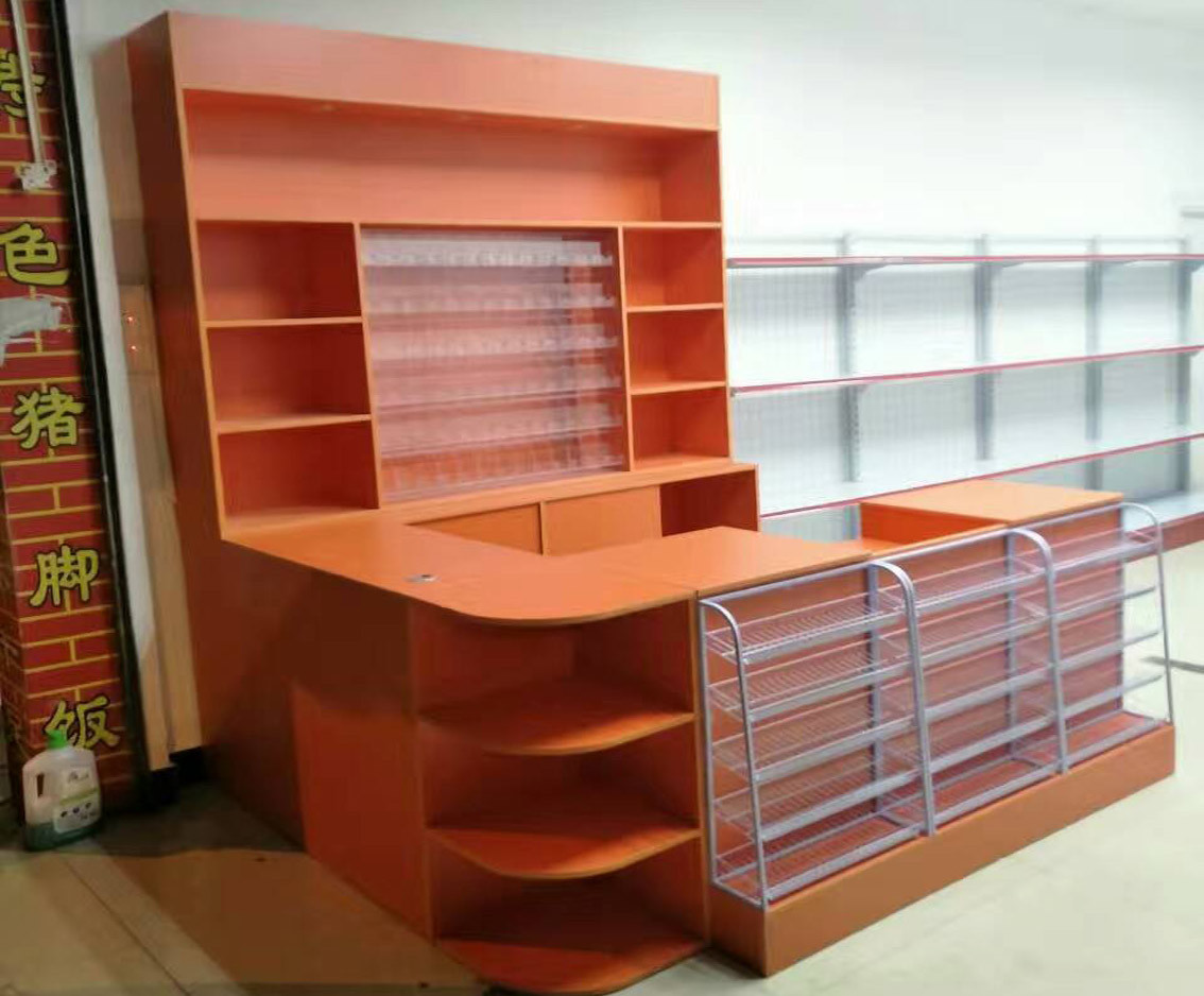 Wooden Retail Cash Counter Table Checkout Counters For Retail Stores