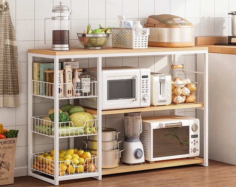 1.2 Meters 3 tier vegetable rack Black Multifunction Kitchen Appliance ...