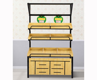 Yellow Color Fruit And Vegetables Display Units Racks For Grocery Shop