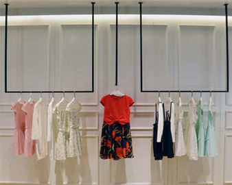 Simple Design Hanging Clothes Display Rack / Retail Clothing Racks 3 Meters Height