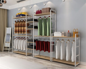 Modern Style Clothing Shop Display Racks Wall Mounted Clothing Rack For Shopping Mall