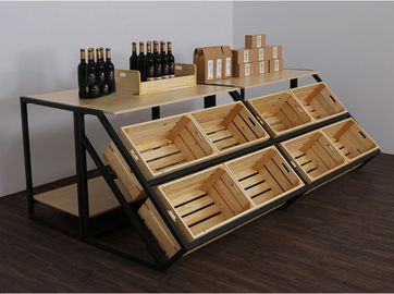 Attractive Wooden Shop Display Shelving Fruit And Vegetable Display Stand