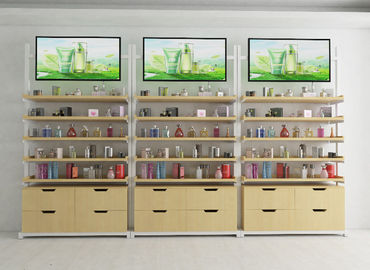Simple Design Beauty Product Display Units / Skin Care Kiosk Floor Standing
