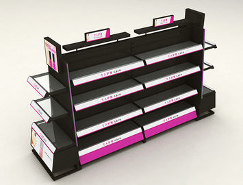 Stainless Steel Cosmetic Display Shelves With Light Box Customized Shape