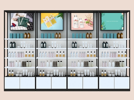 Recyclable Cosmetic Display Shelves For Shopping Mall Customized Printing
