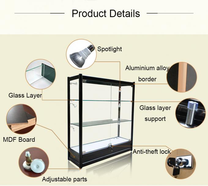 Aluminum Alloy Jewelry Store Display Cases Showcase For Jewelry Shop