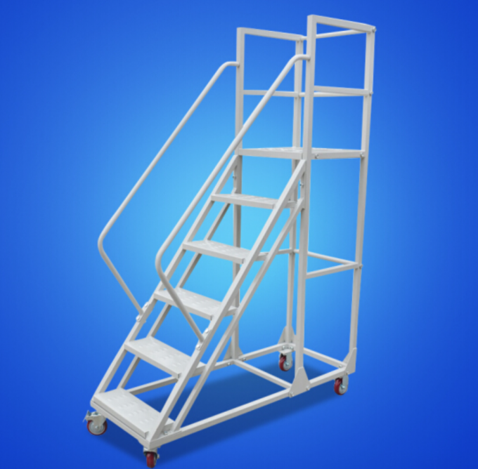 Multi Functional Rolling Warehouse Ladders On Wheels / Rolling Step
