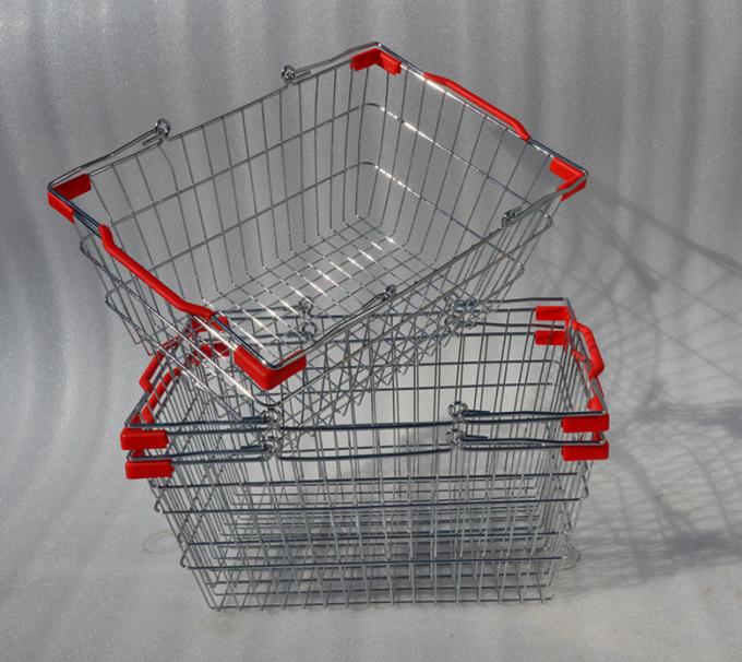 Chrome Plated Supermarket Wire Baskets Wire Shopping Basket For Grocery