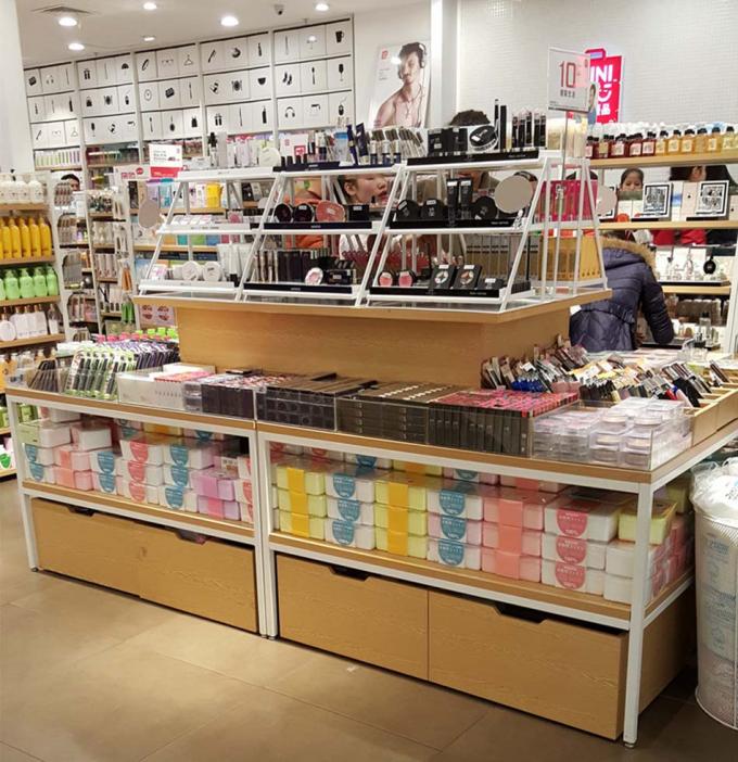 Multi Functional Cosmetic Display Table / Beauty Products Display Shelves