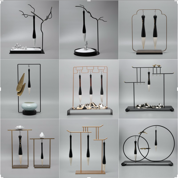 Stainless Steel Shop Window Displays Accessories Brush Pen Display Stands