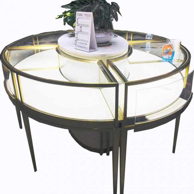 Shop Middle Island Round Jewelry Display Fixtures Custom Golden SS